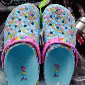 Lisa Frank Blue and Pink Unicorn Kids Slippers